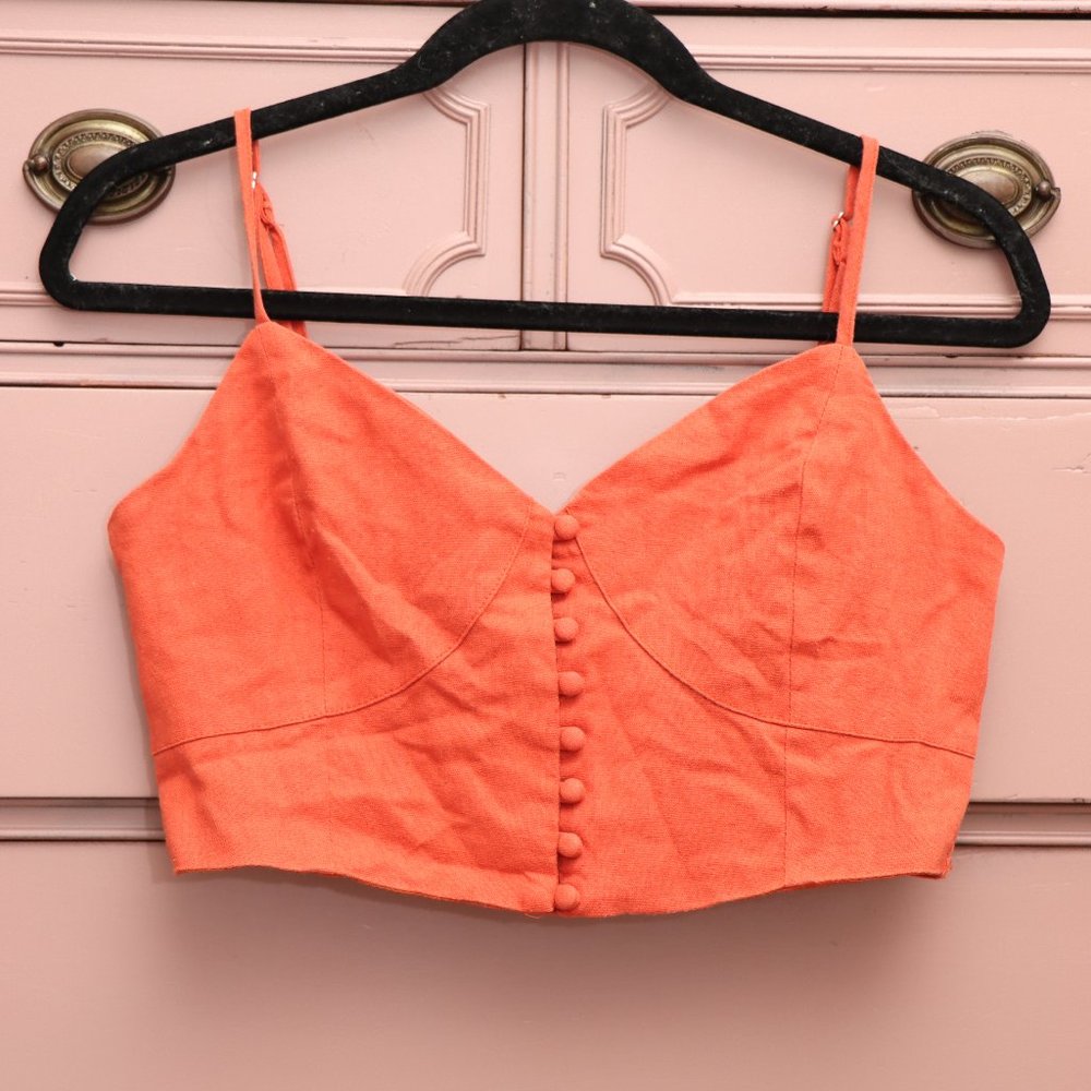 Orange Shinestar crop tank top